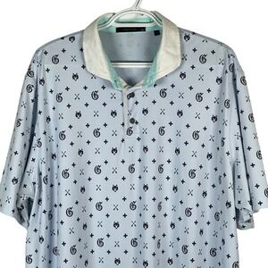 Greyson Goat Golf‎ Polo Shirt Mens XL Saint Bernard Blue Performance Stretch
